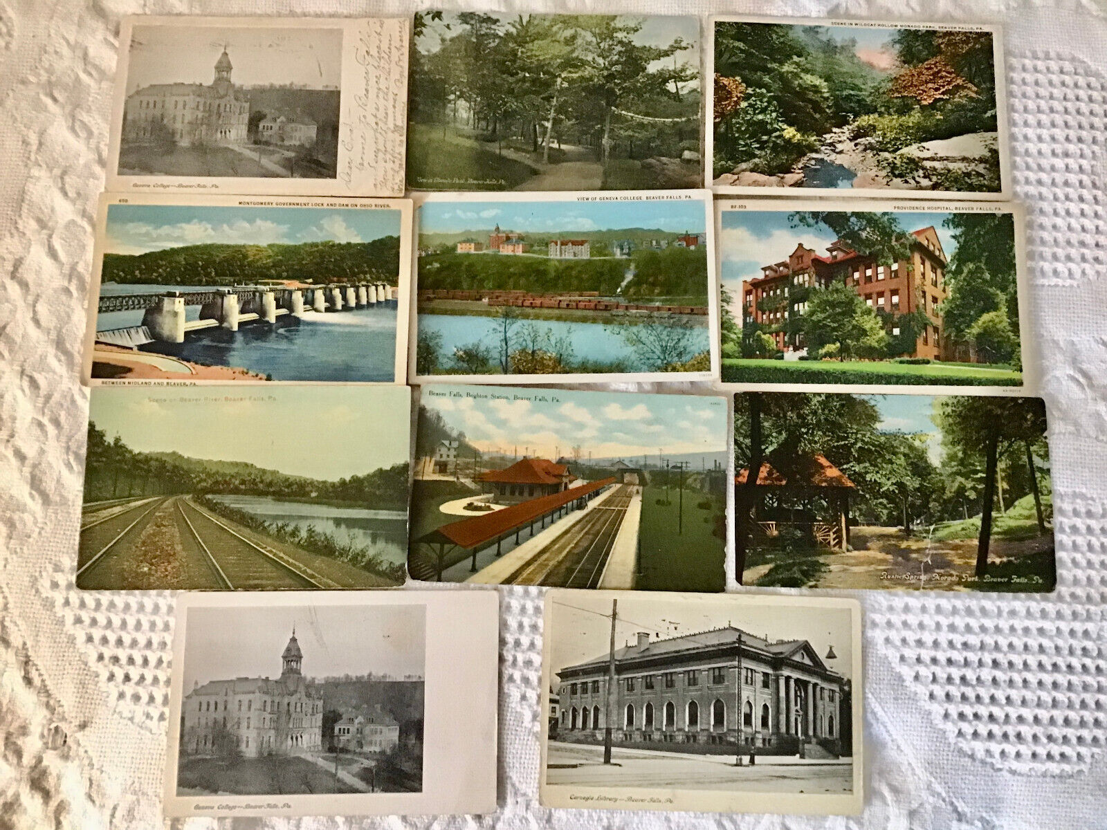 11 Vintage Beaver Falls Pa Postcards  Parks Stations Buildings More OLD