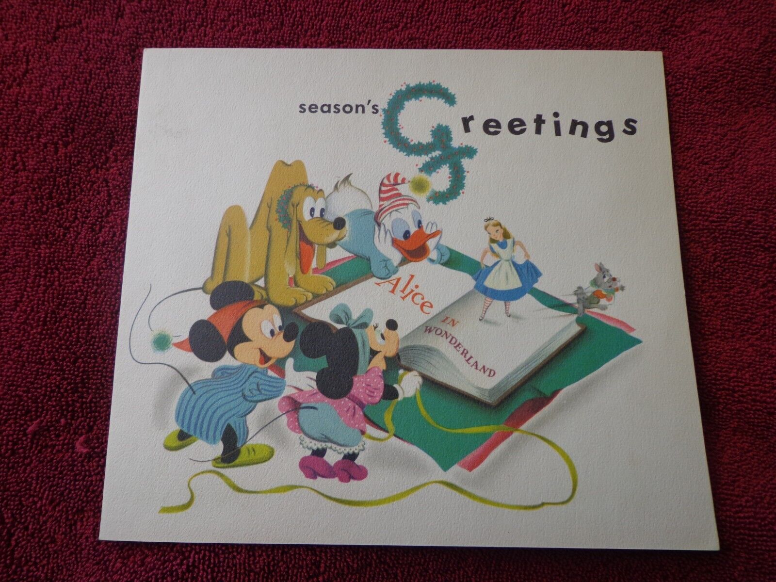 Very Rare Beautiful 1951 Season`s Greetings From Walt Disney & Staff