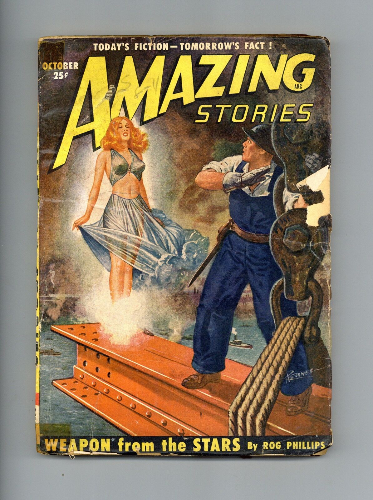 Amazing Stories Pulp Oct 1950 Vol. 24 #10 GD
