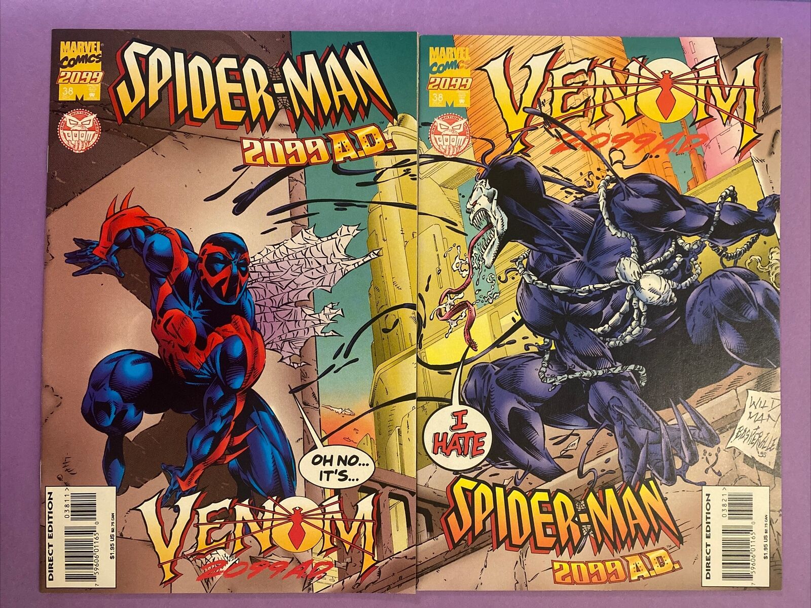 🔥👍🤯Spider-Man 2099 #38 A B Venom (Marvel 1995) Connecting Covers High Grade👀