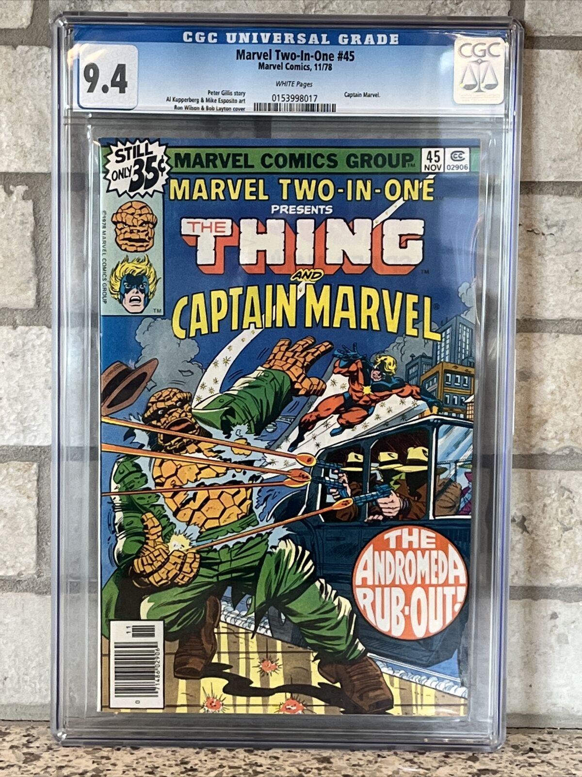 Marvel Two-In-One #45 CGC 9.4 Thing Captain Marvel Marvel 1978, White Pages