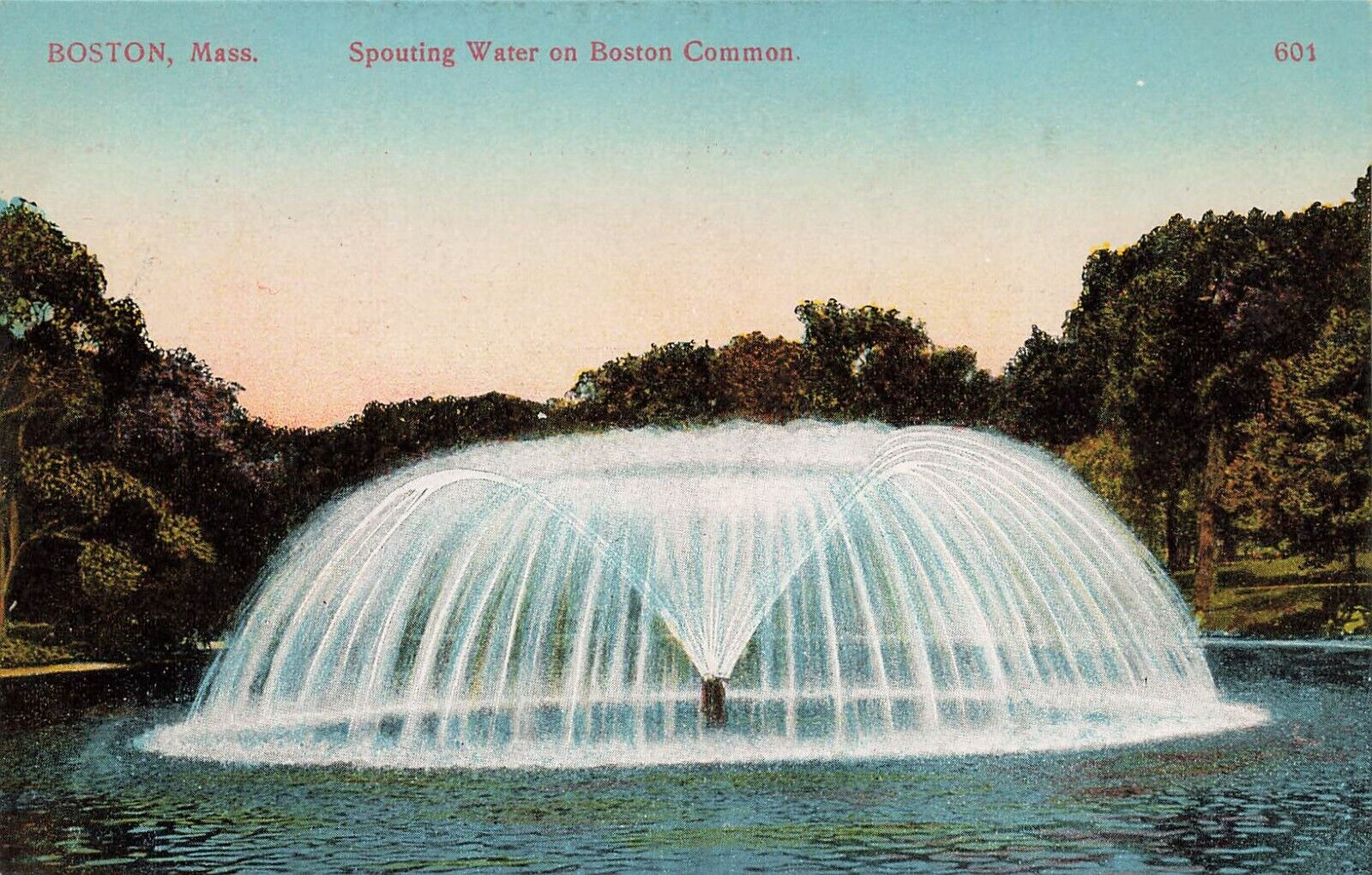 1900\'s Boston MA Postcard GERMANY Spouting Water in Boston Common UNPOSTED MA112