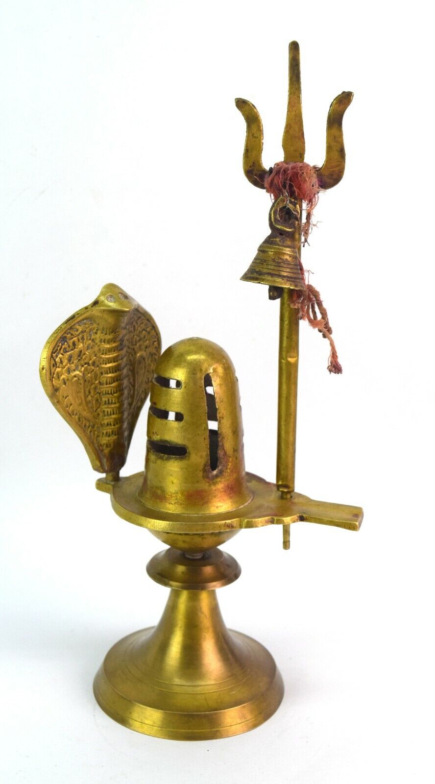 Vintage Shivling Snake Trishul Holy Decorative Religious Showpiece. G53-643 