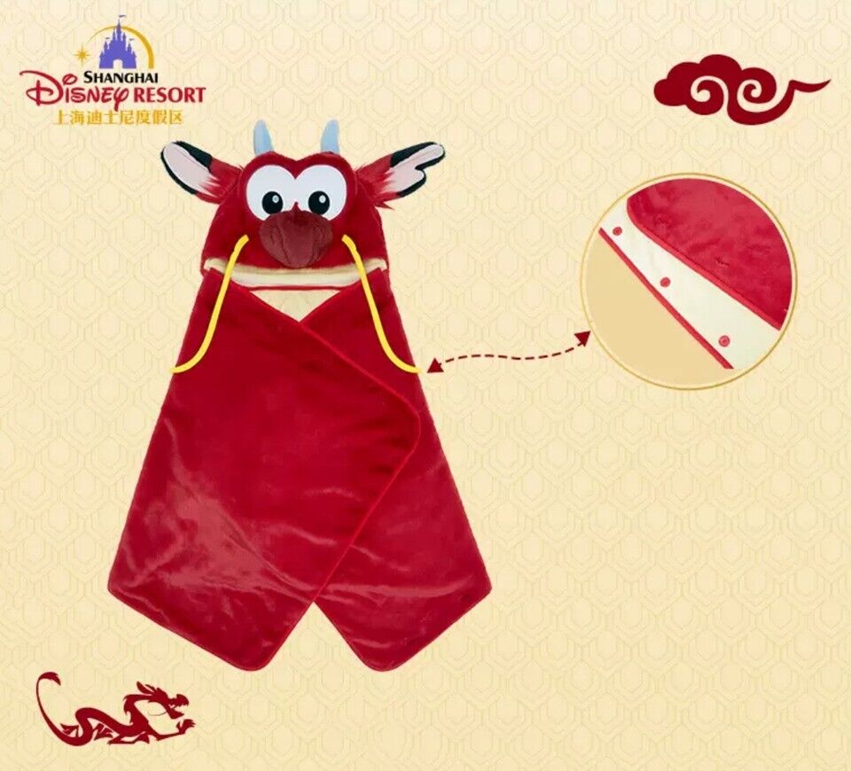 Disney authentic 2024 New Year Dragon mushu winter blanket costume disneyland