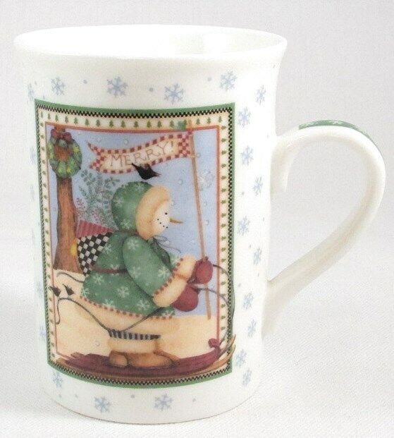 NEW Debbie Mumm Brownlow On His Merry Way Snowman Collector Coffee Mug