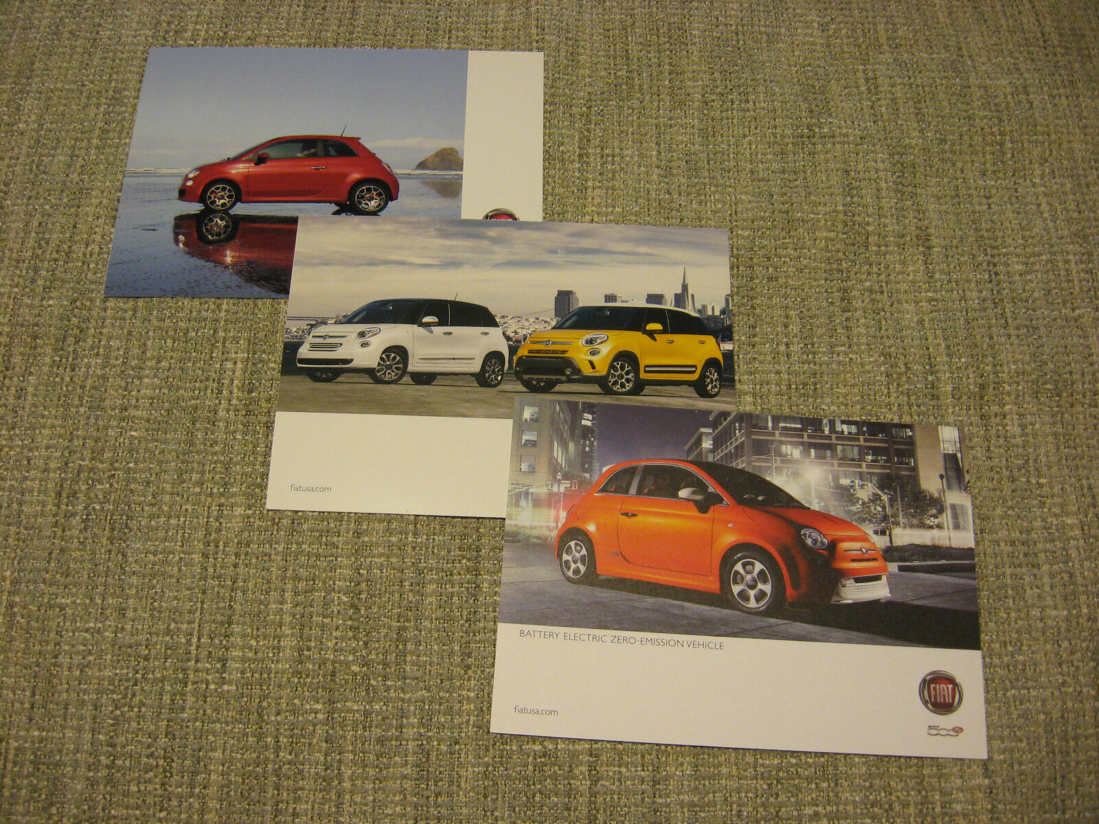 2013 Fiat - Double sided Brochure Cards - Set of 3