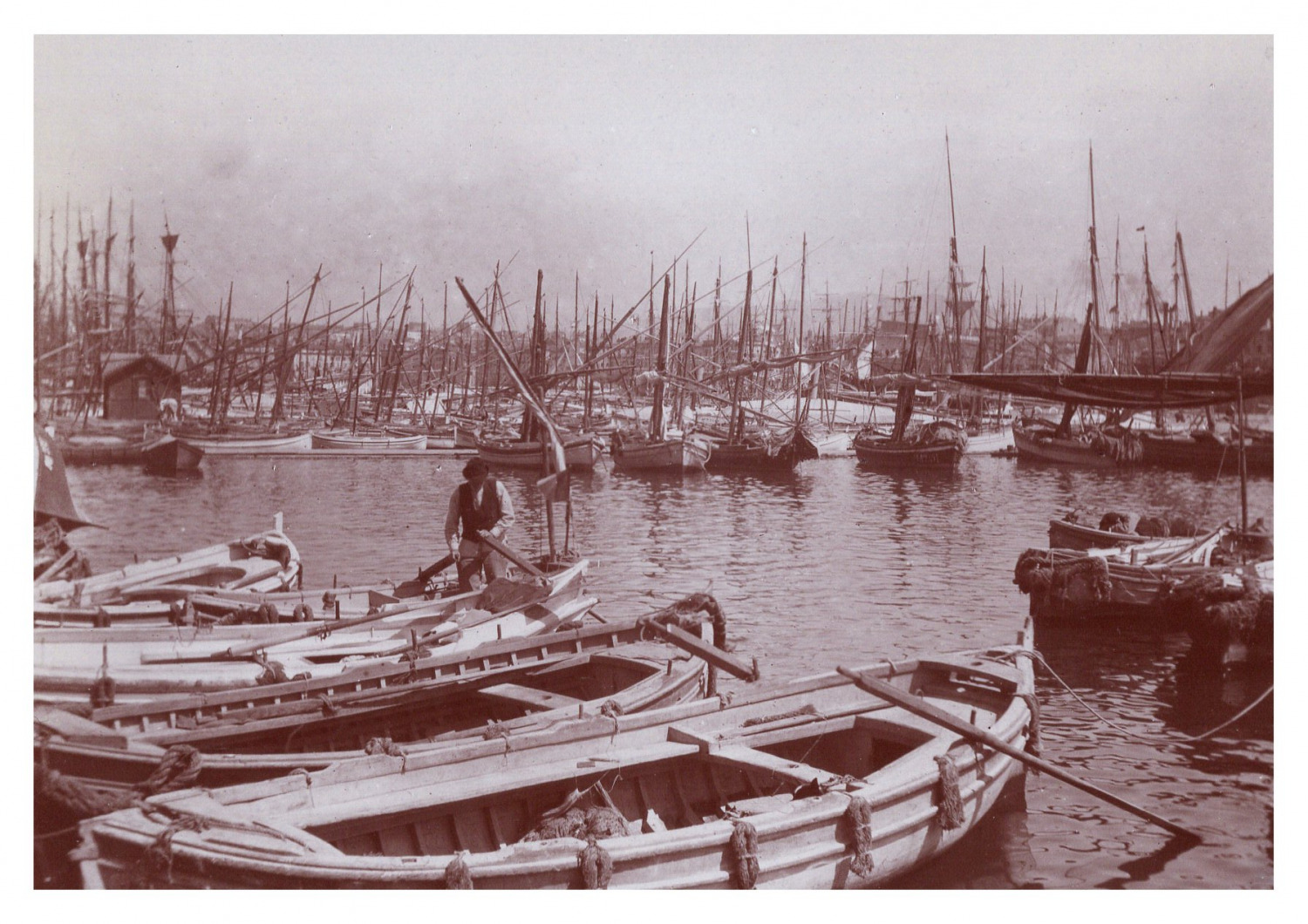 France, Marseille, Old Port, Vintage Print, circa 1900 Vintage Print Le