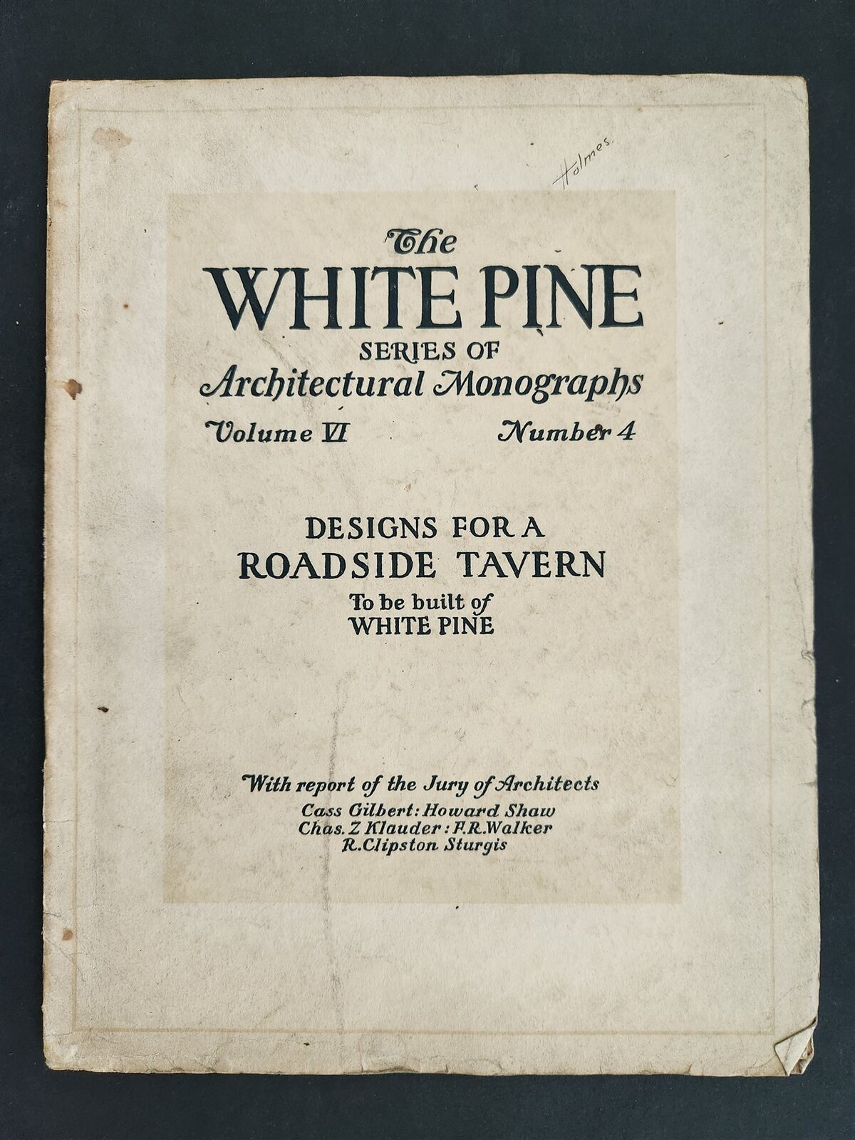 1920 antique WHITE PINE SERIES architectural monographs ROADSIDE TAVERN