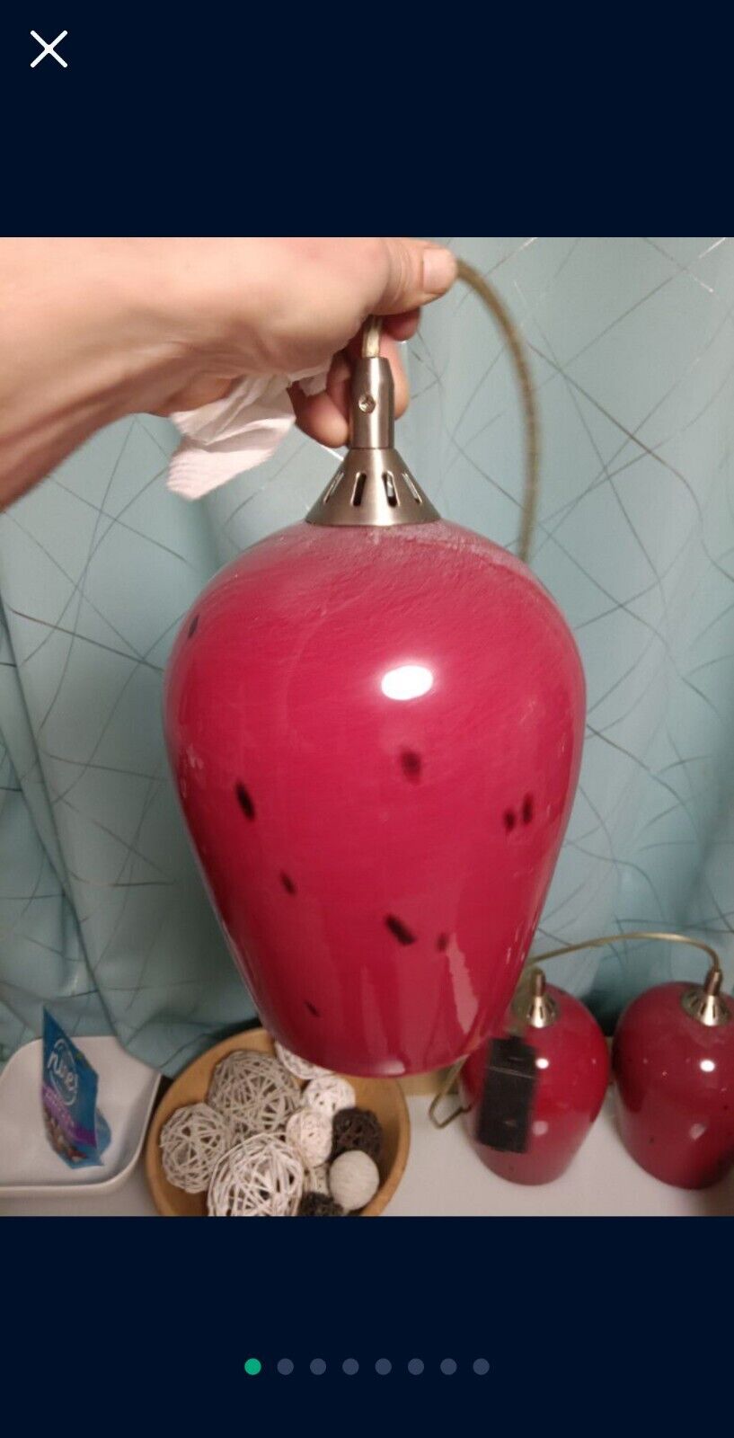 Vintage Vintage Pendant Lamp, Retro Hanging Strawberry Light, Ceiling Lamp