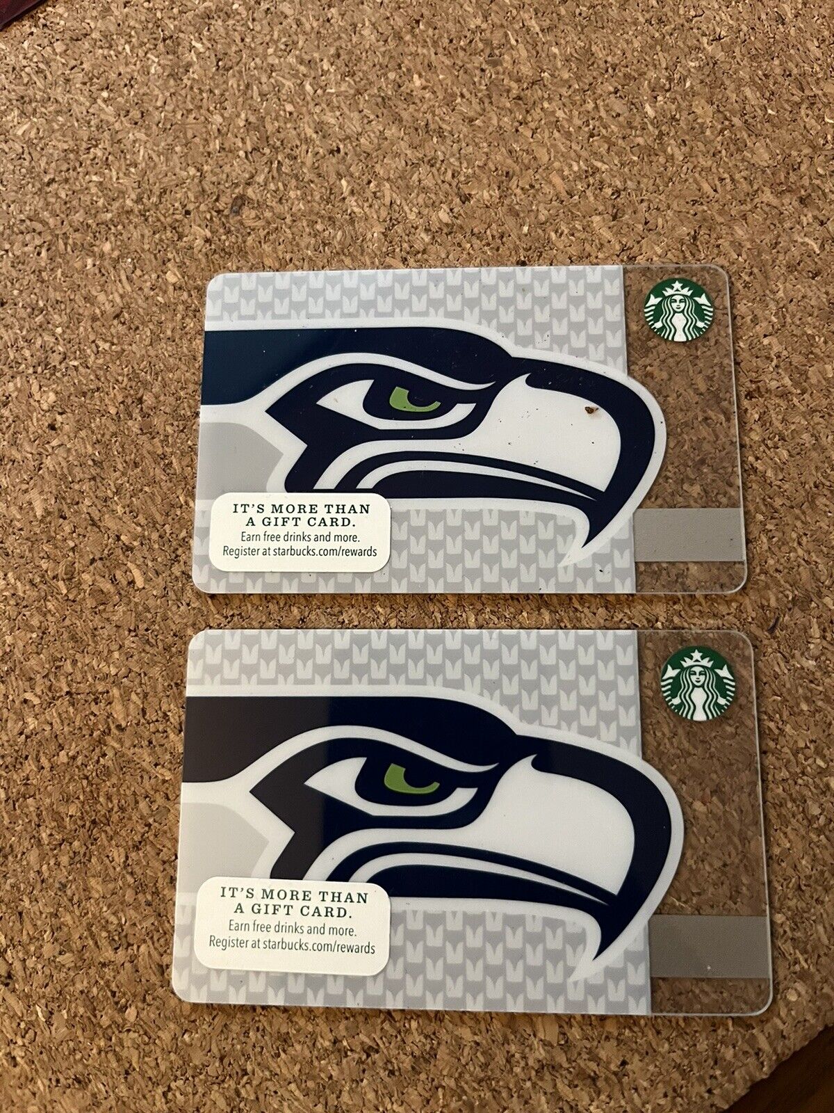 Two 2013 Starbucks Seahawks Cards