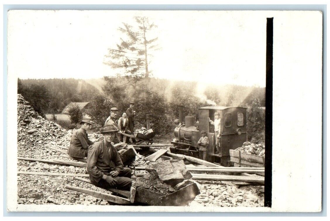 c1920\'s Mining Locomotive Occupational Germany Europe RPPC Photo Postcard