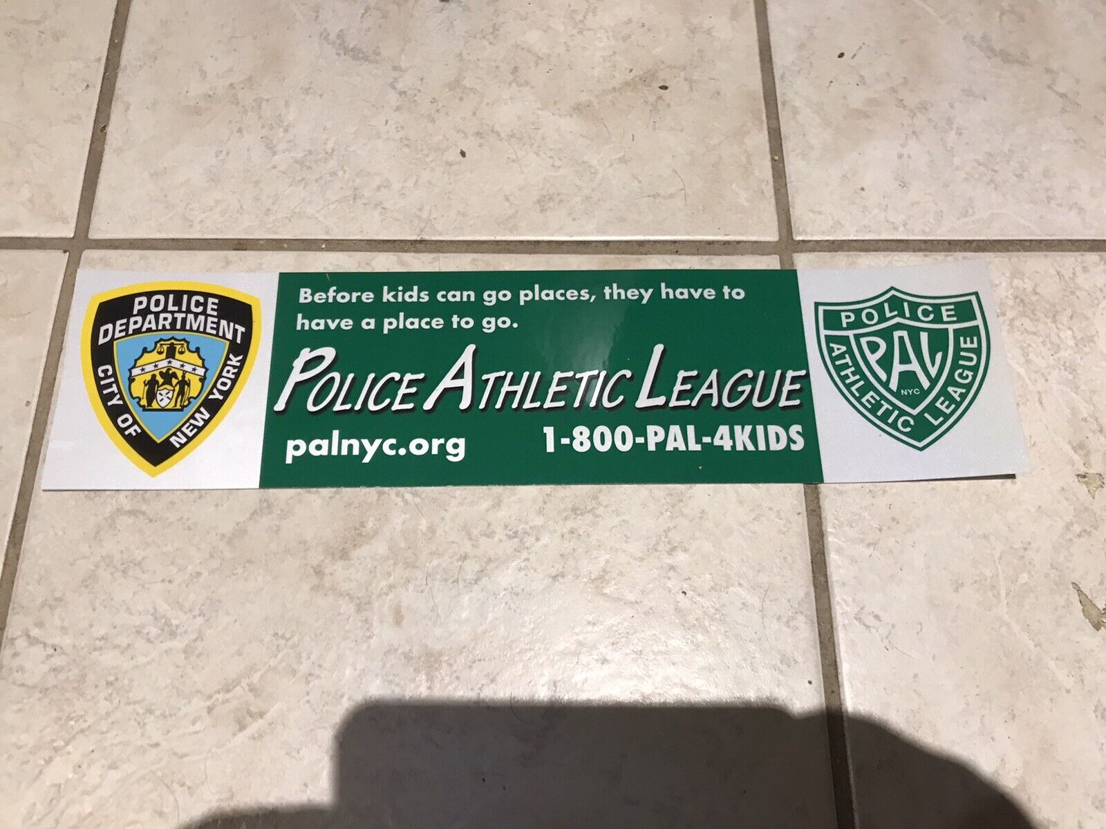 NYPD rear Pal Police Bumper Decal