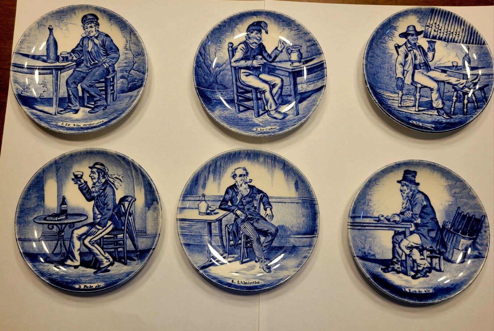 Vintage Delfts Royal Sphinx Maastricht Tavern Coasters Set Of 6 Barware Plates