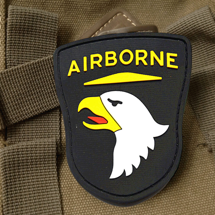 2PCS 3D PVC USA ARMY 101st AIRBORNE Specia Force Rubber Hook Loop PATCH Badge