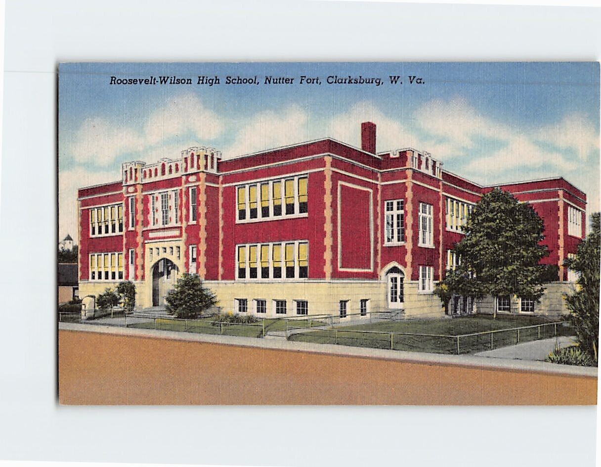 Postcard Roosevelt Wilson High School Nutter Fort Clarksburg West Virginia USA