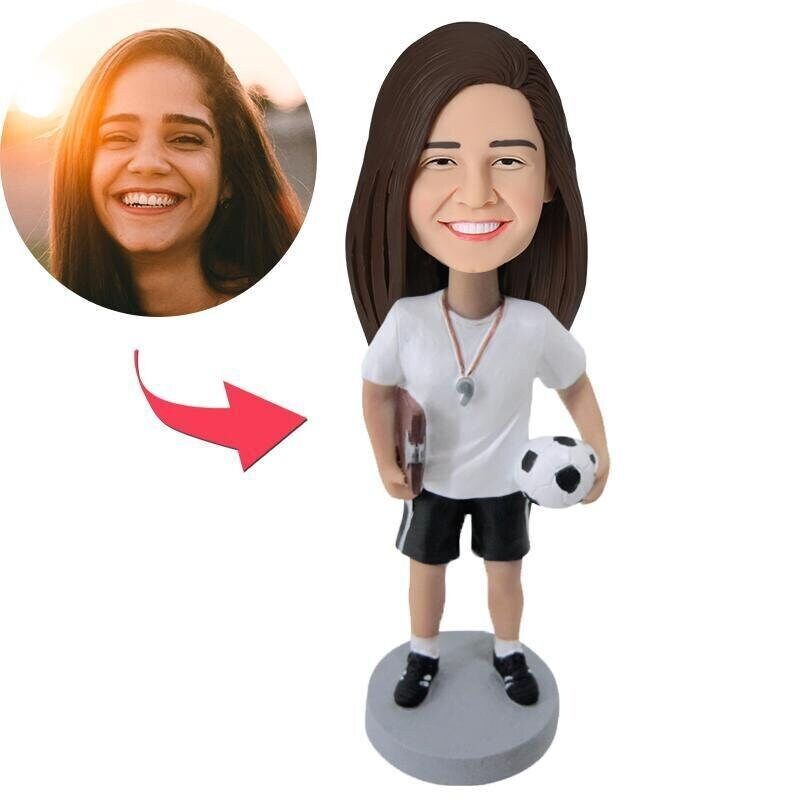 Female Coach Custom Bobblehead With Engraved Text