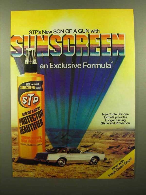 1981 STP Son of a Gun Protector Ad - Sunscreen