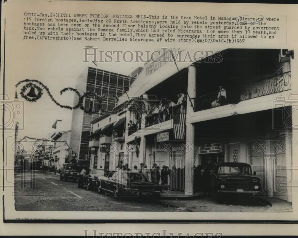 1967 Press Photo Managua, Nicaragua\'s Gran Hotel, where foreign hostages held