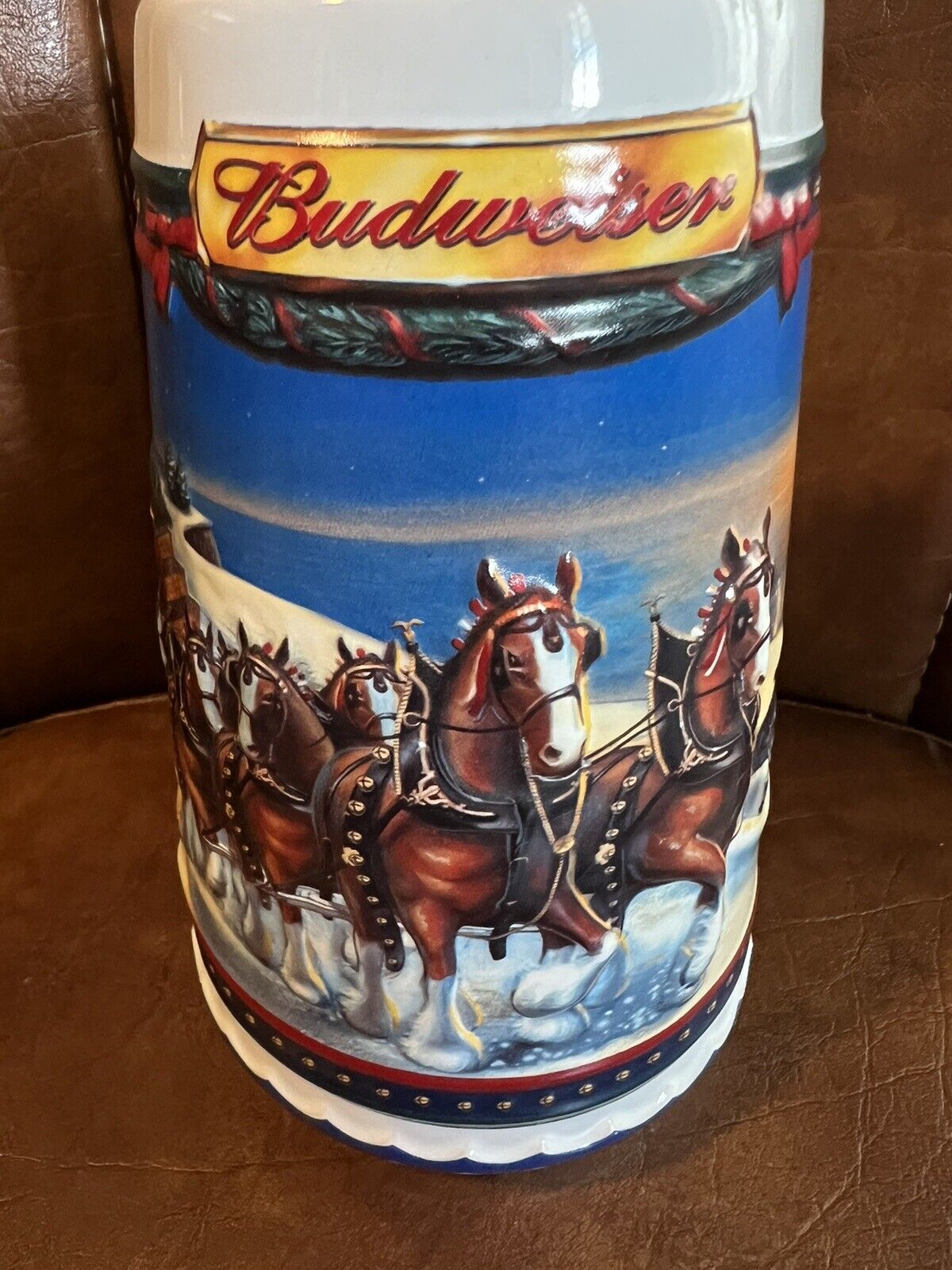 2002 Budweiser Holiday Beer Stein New No Box