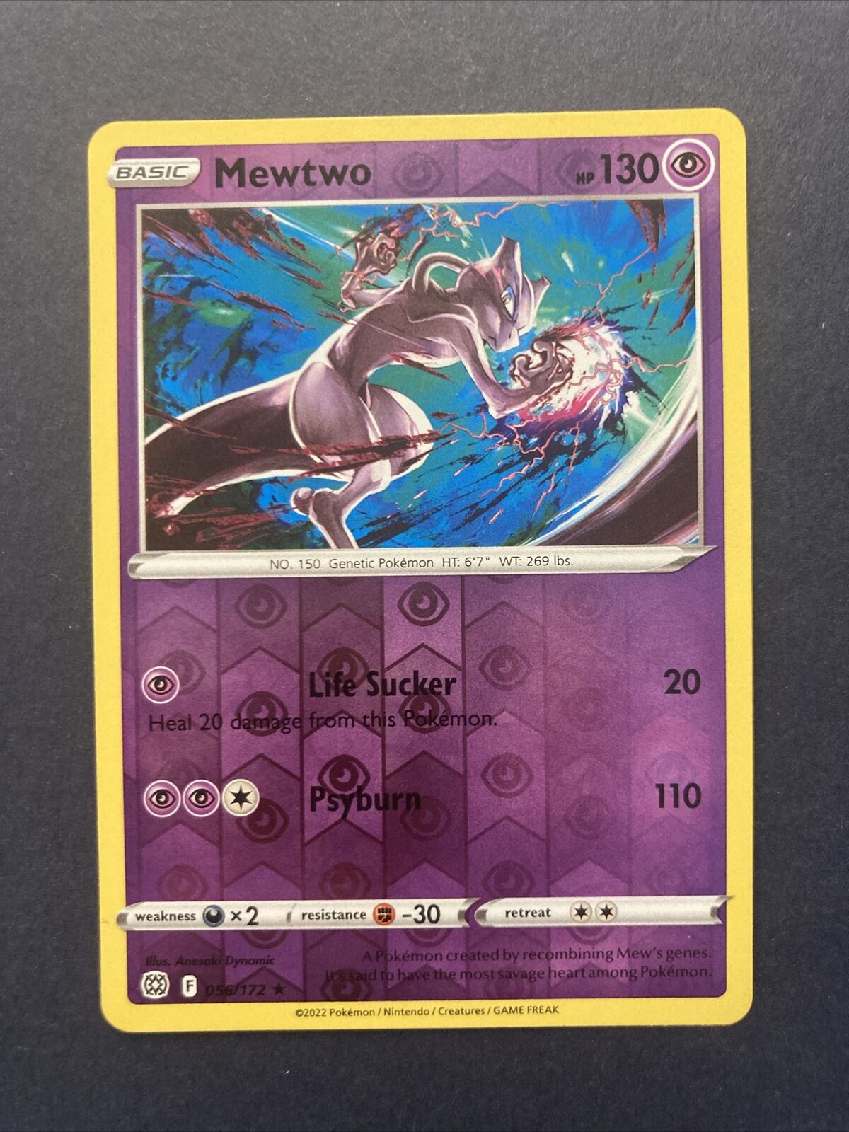 Mewtwo 056/172 Reverse Rare Holo Sword & Shield: Brilliant Stars Pokemon Card