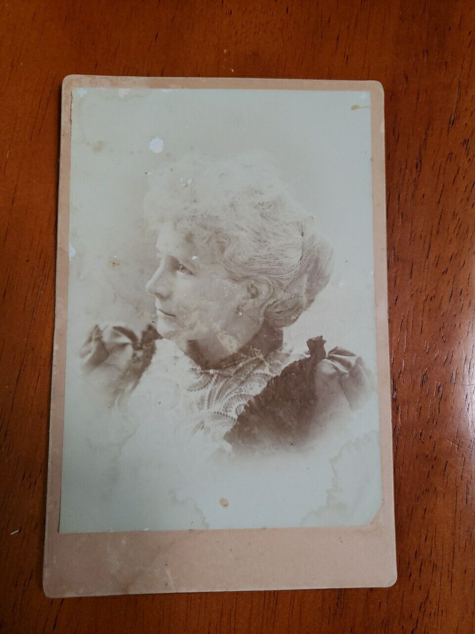 Antique Circa 1890s Cabinet Card Stunning Portrait of Blonde Woman 