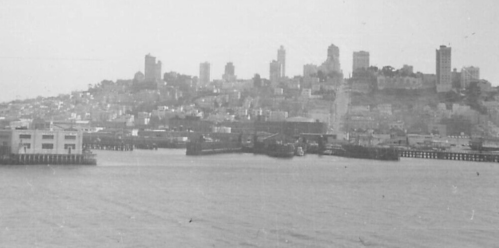 Vintage 1940s San Francisco Russian Hill from Water Waterfront Original Photo