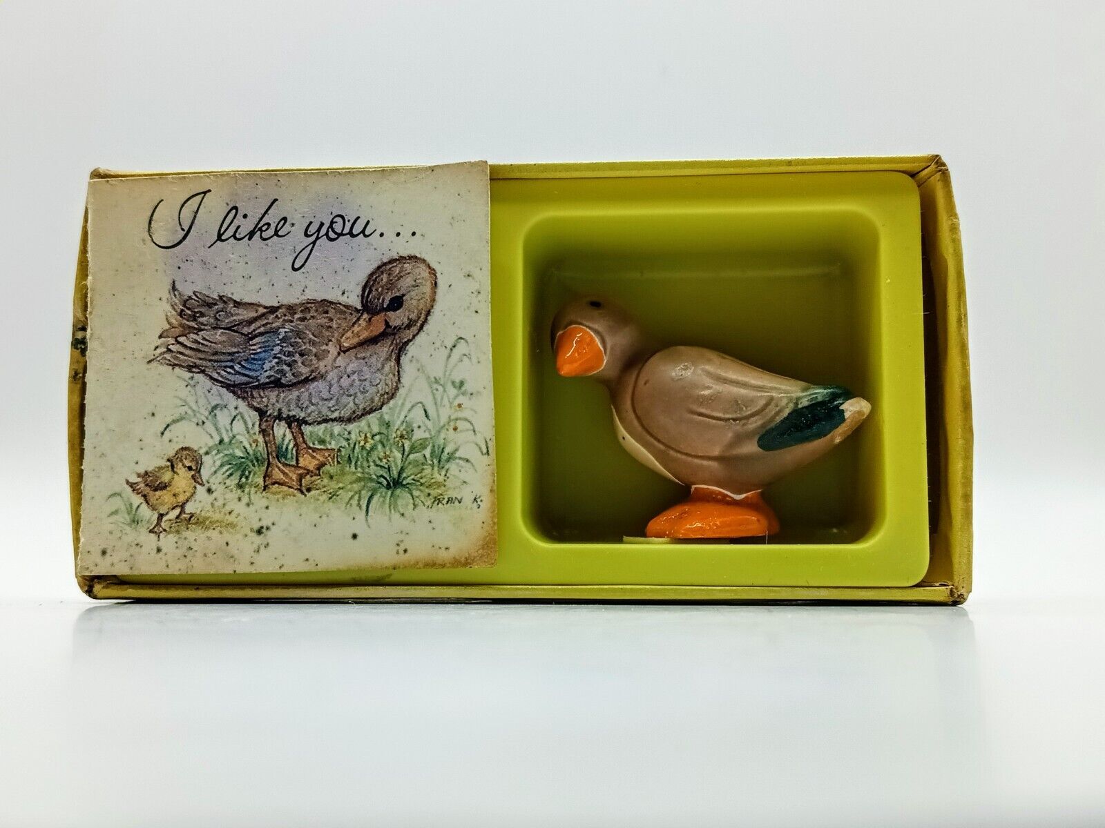 Vintage Americard American Greetings Card with Mini Figure Duck NOS