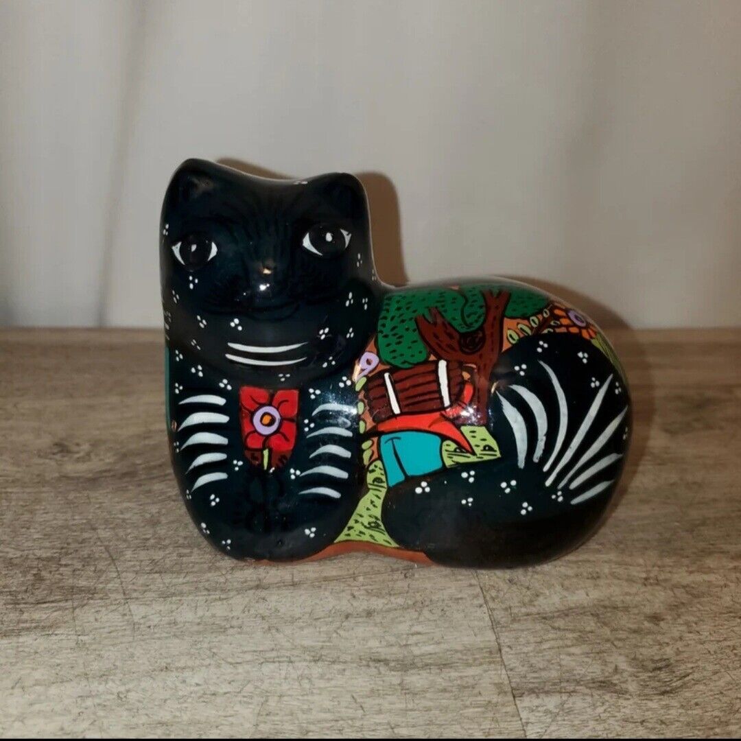 Ceramic decorated Cat figurine