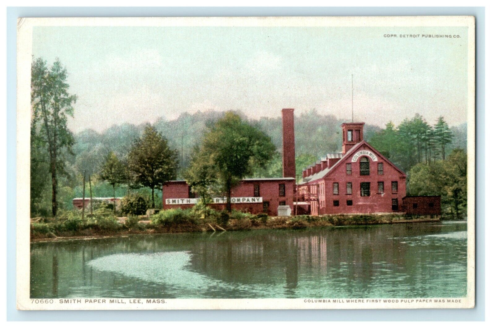 1912 Smith Paper Mill, Lee Massachusetts Unposted Antique Postcard