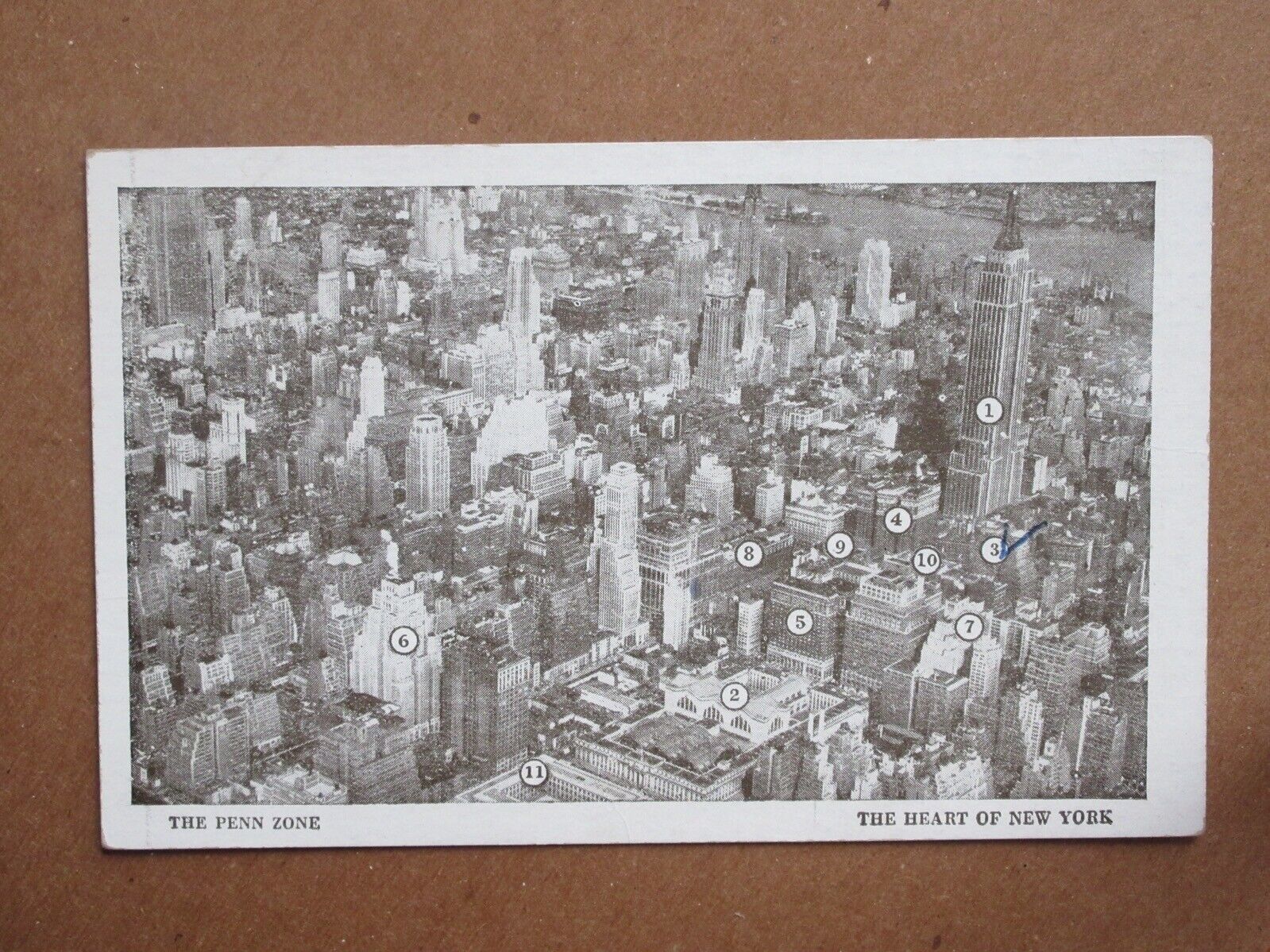 1954 Aerial View of NEW YORK City Vintage White Border Postcard