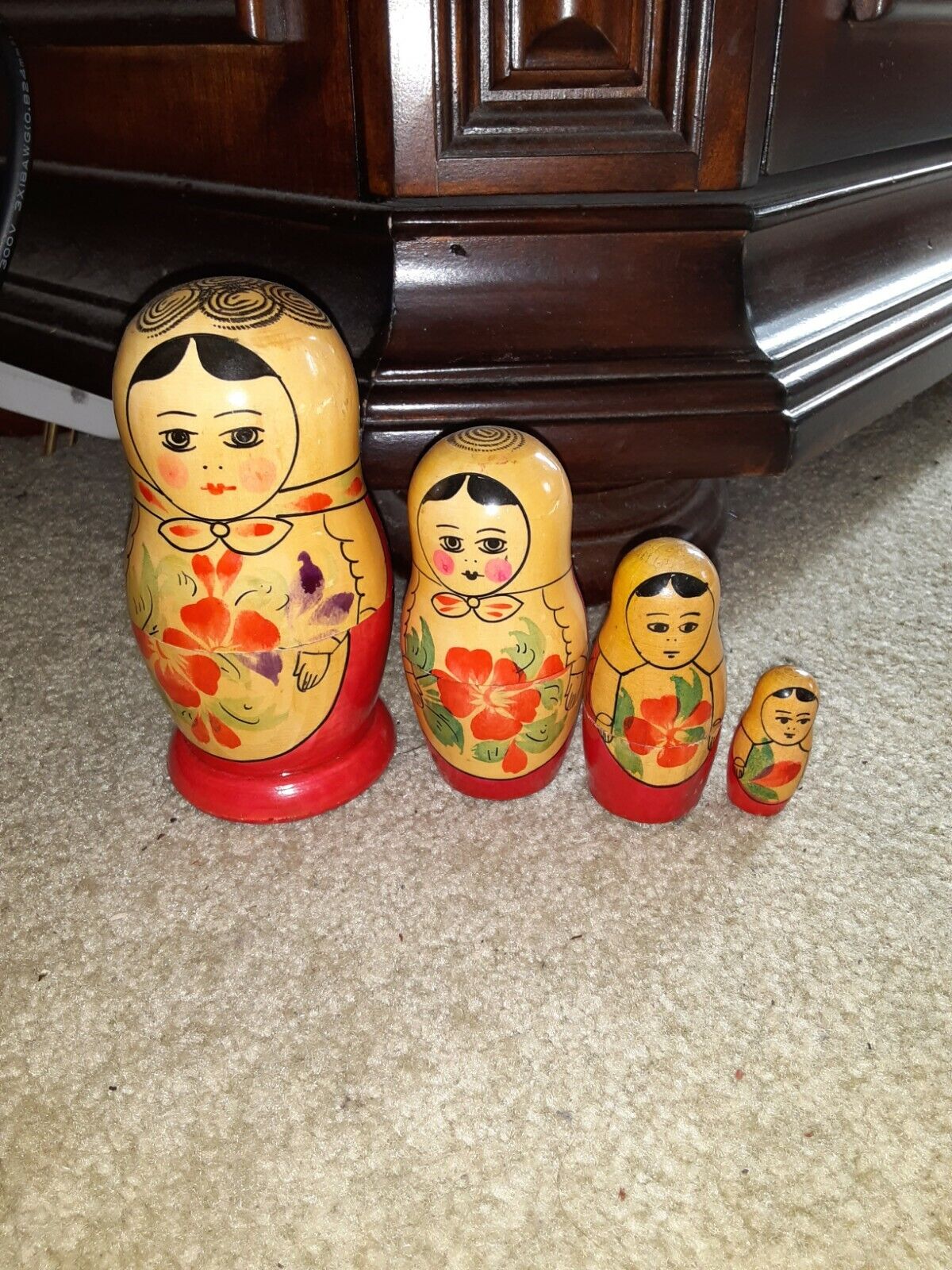 Vintage Russian Matryoshka Nesting Dolls Lot Of 4