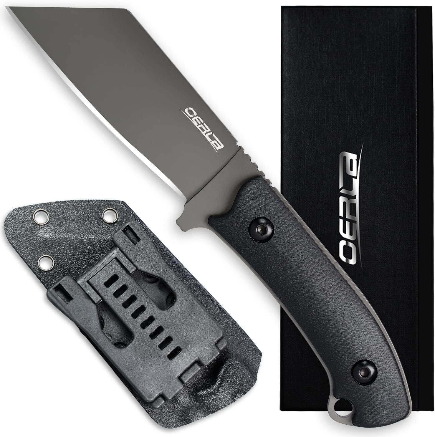 Oerla Knives Fixed Blade Camping Field Knife Full Tang G10 Handle Kydex Sheath