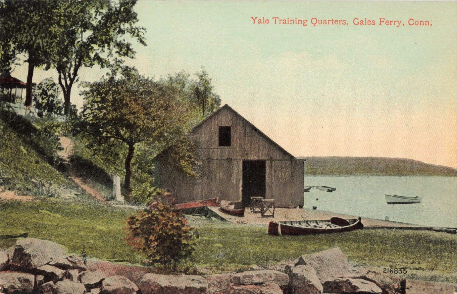 Gales Ferry CT Connecticut, Harvard Training Quarters, Vintage Postcard