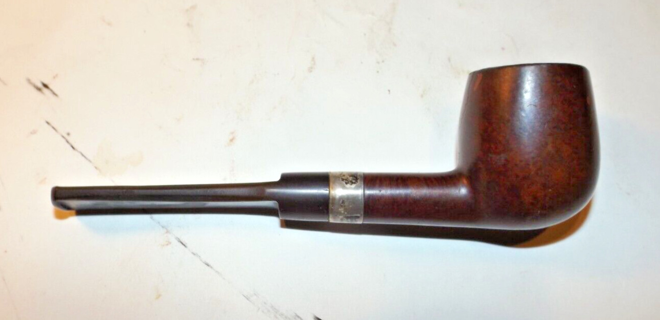VINTAGE CLARIDGE IMPORTED BRIAR TOBACCO PIPE WITH STERLING SILVER BAND