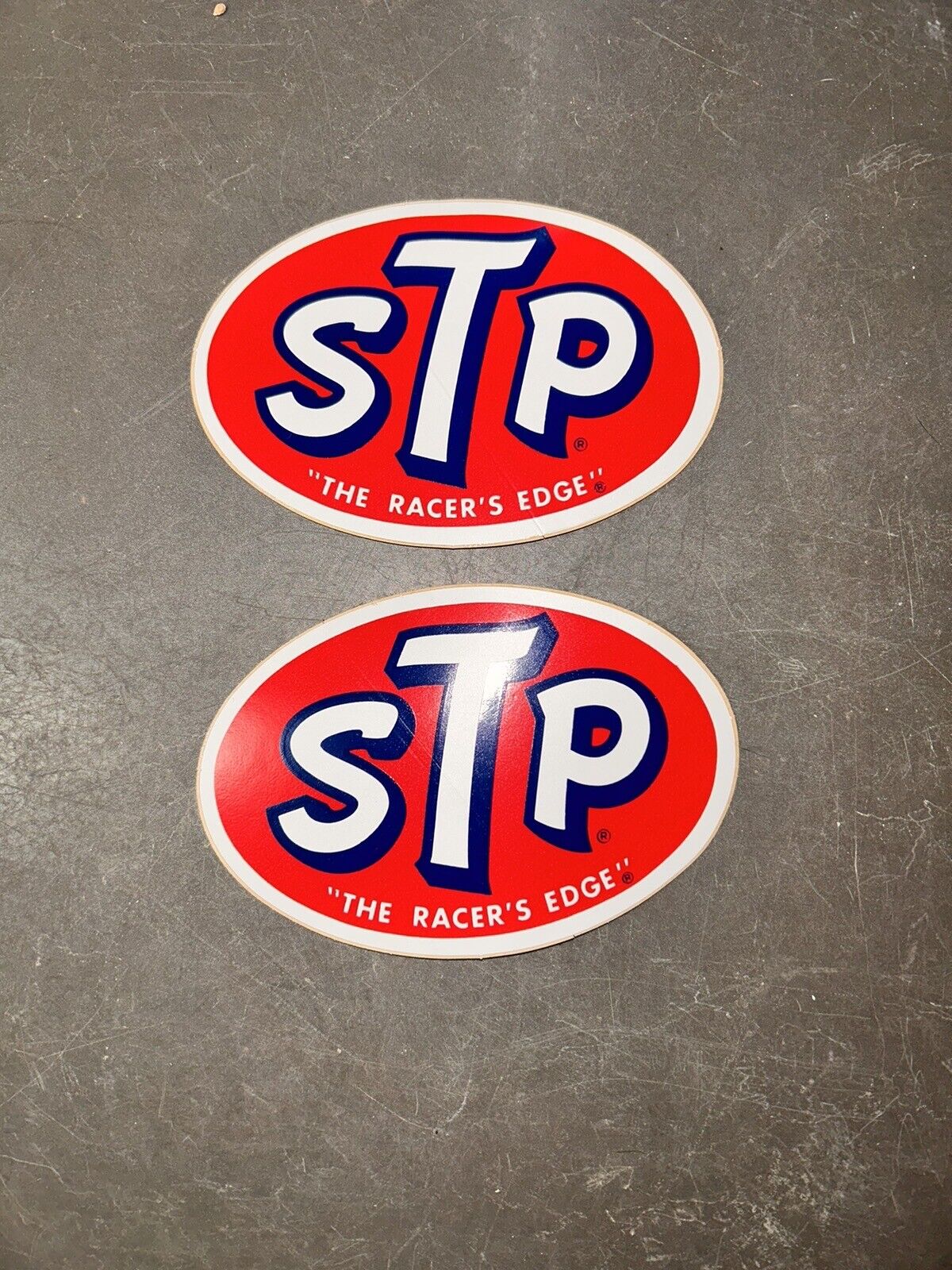 2 Pack Vintage NOS  “STP The Racers Edge”  Sticker  Richard Petty Decal NASCAR