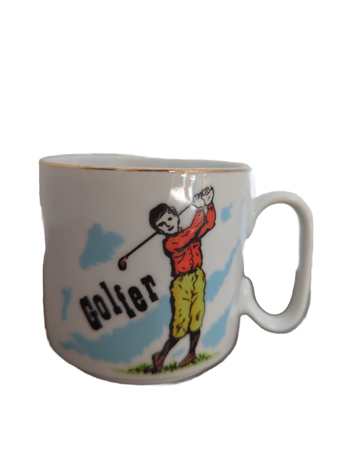 Vintage 30\'s Attire Man Golfer Coffee Cup Mug.  #1334