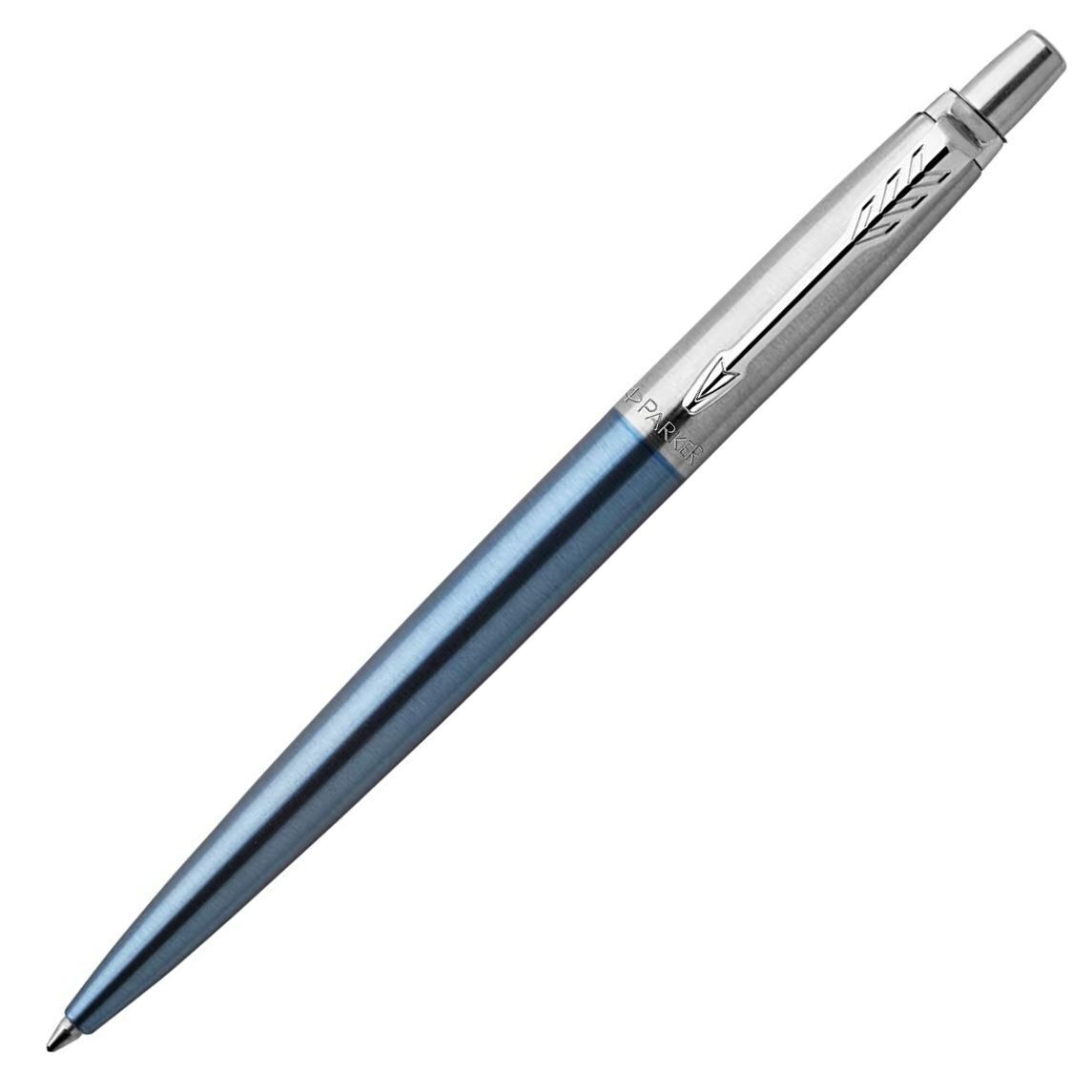 Parker Jotter Ballpoint Pen, Waterloo Blue & Stainless Steel, Made In France