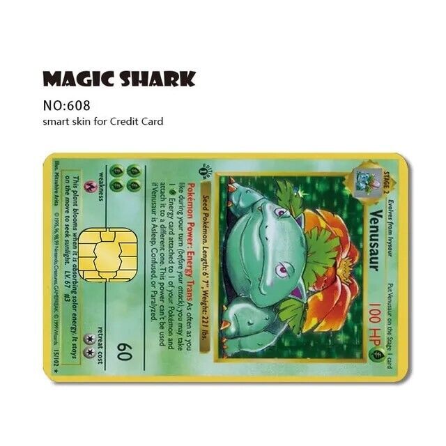 Credit Card SMART Sticker Venusaur Base Set Pokémon Card Decal