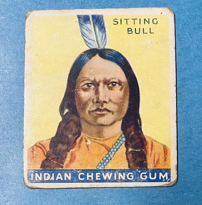 1933 Goudey Indian Gum #38 Sitting Bull Blue Panel Series Sioux Big Horn