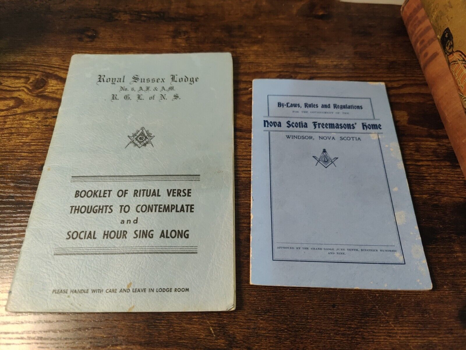 Vintage Canadian Freemason Booklets: Bylaws, Ritual Verse Sussex And Nova Scotia