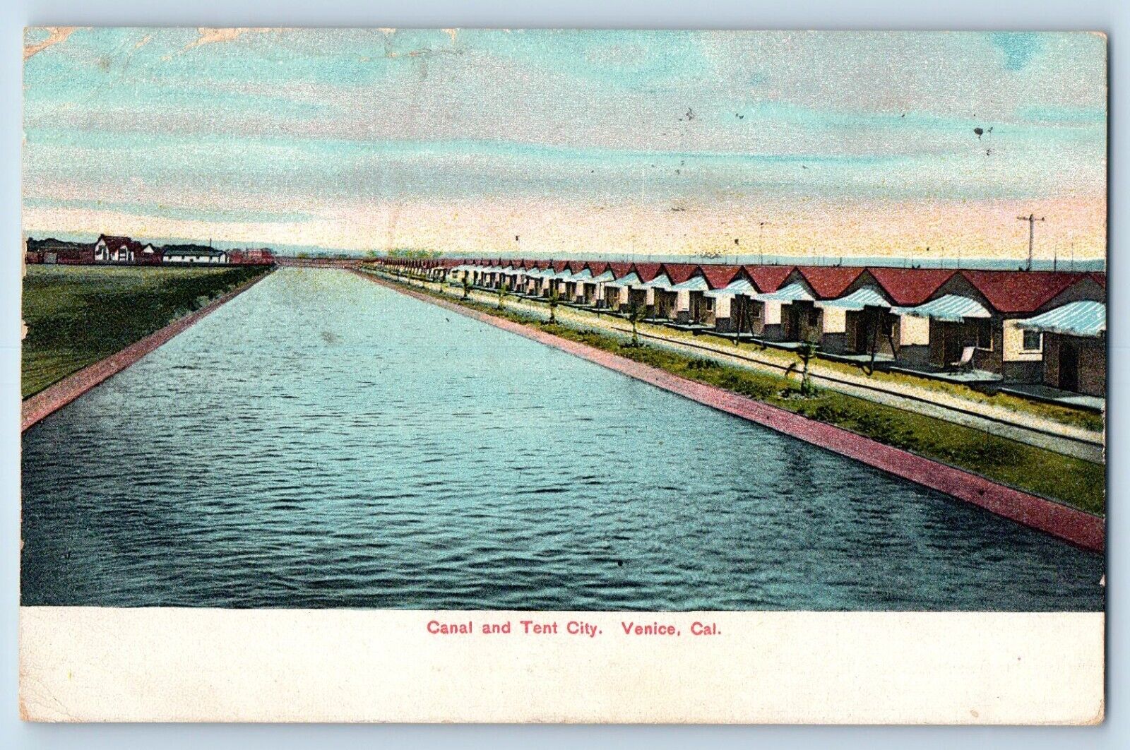 Venice California Postcard Canal Tent City Exterior View c1908 Vintage Antique