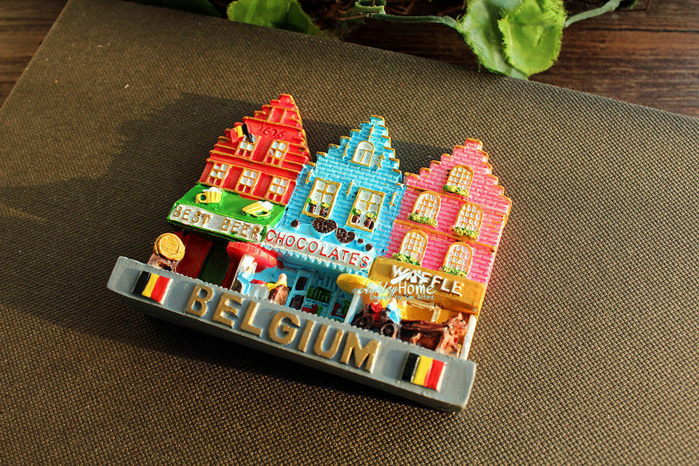 Brick Houses In Bruges, Belgium Tourist Travel Souvenir 3D Resin Fridge Magnet