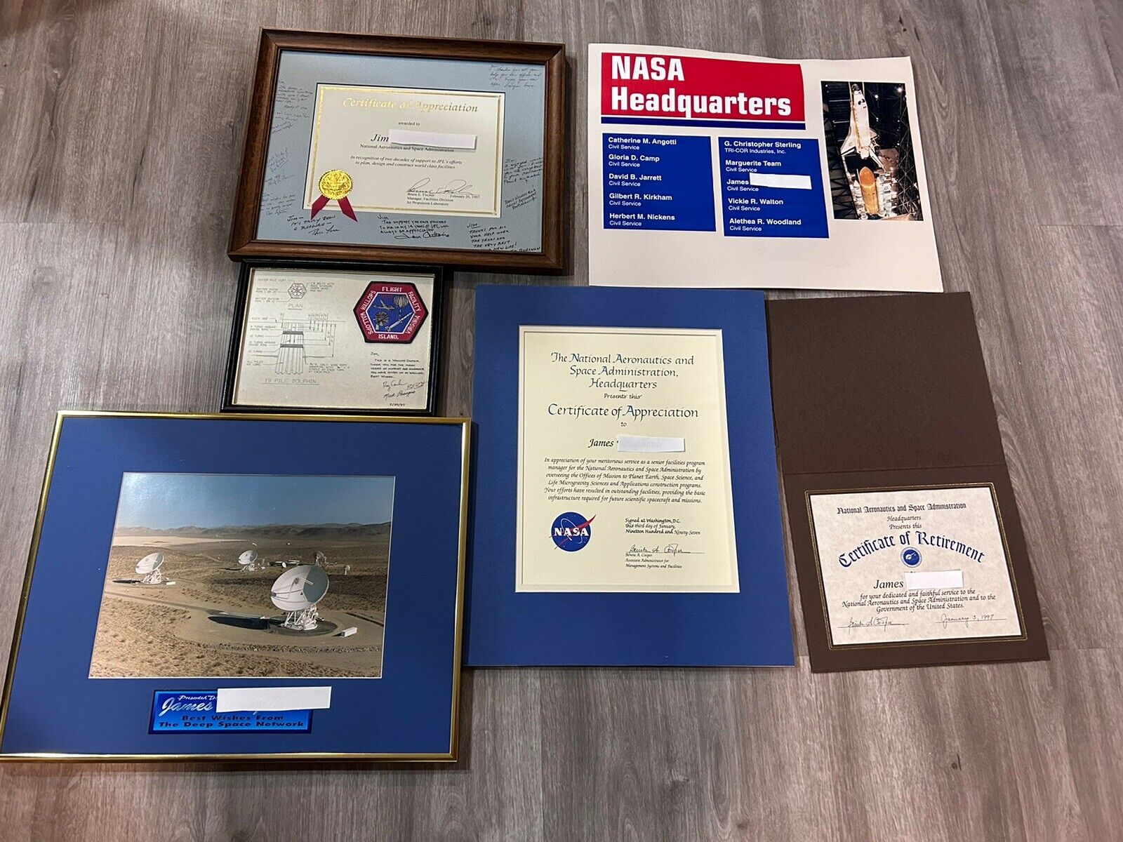 Official NASA Certificates and Awards Documents Papers Ephemera