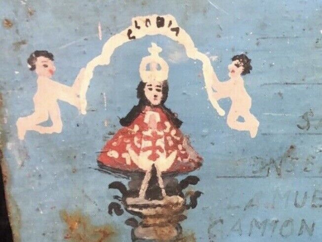 A Beautiful Example Of A Authentic Religious Mexican Ex-Voto 