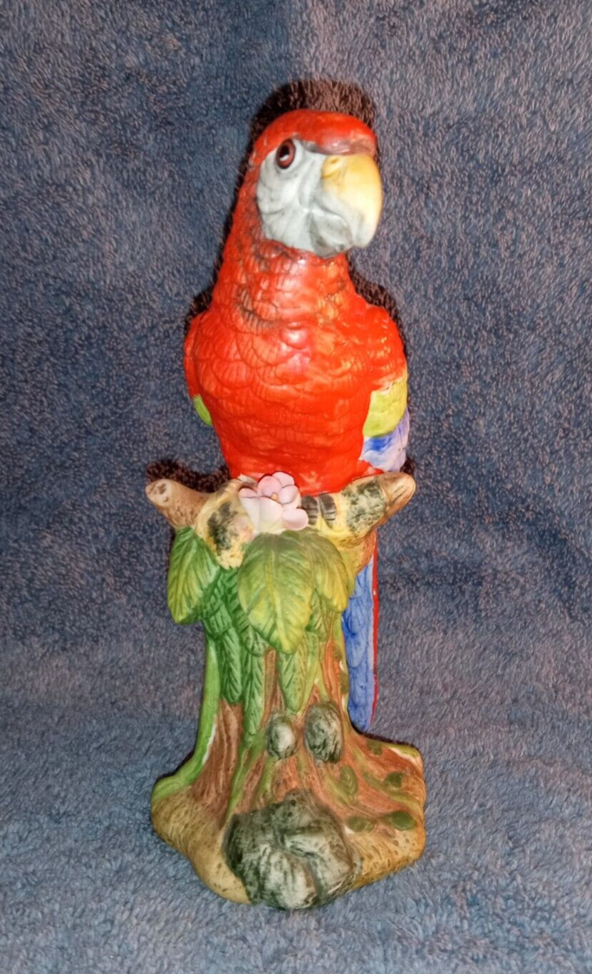 Vintage1983 Royal Crown Porcelain Colorful Parrot Figurine