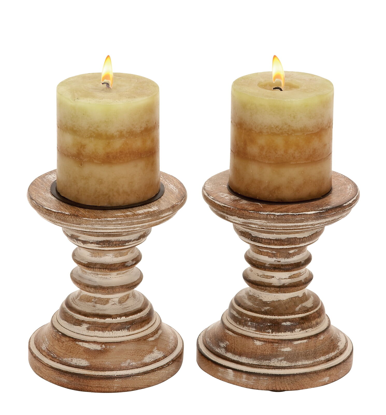 Candle Stands - Wood Candle Holder Pair