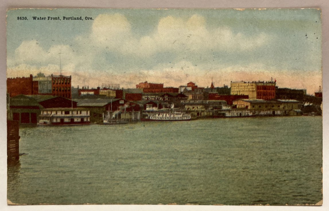1911 Water Front, Portland OR Oregon Vintage Postcard