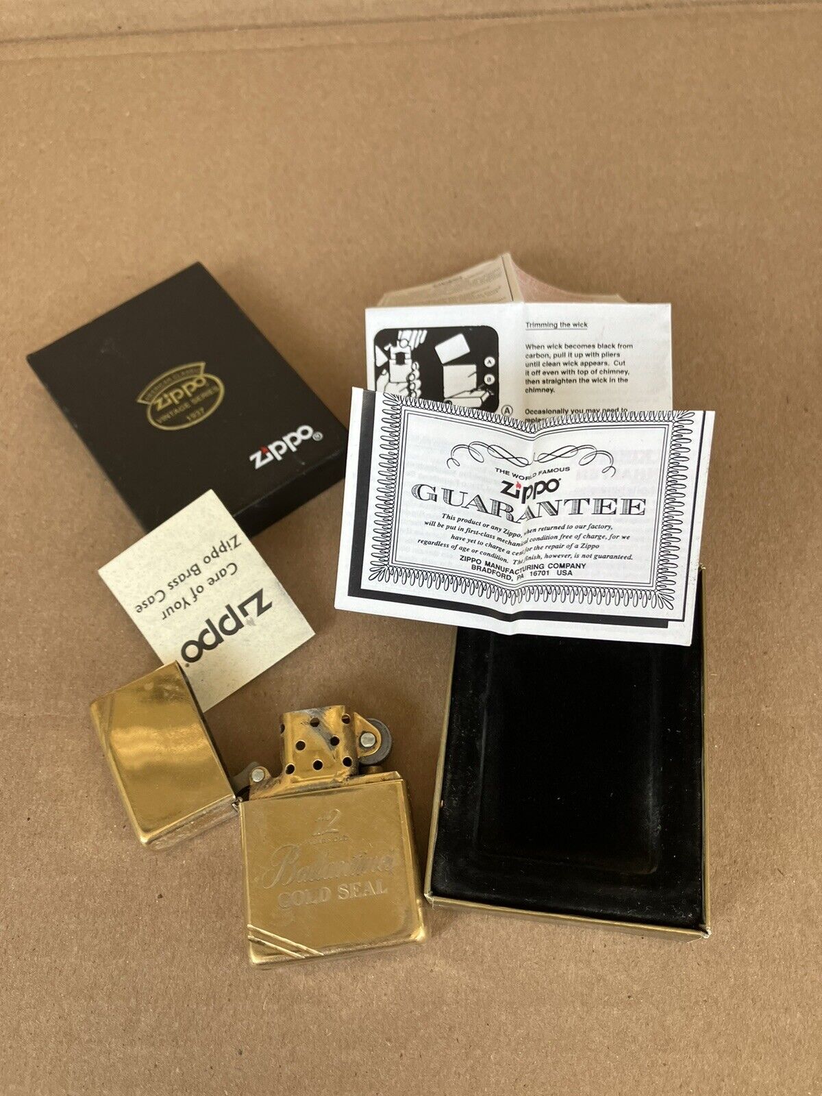 Zippo Vintage Series 1937 Bacardi Brass Used w/box & Instructions