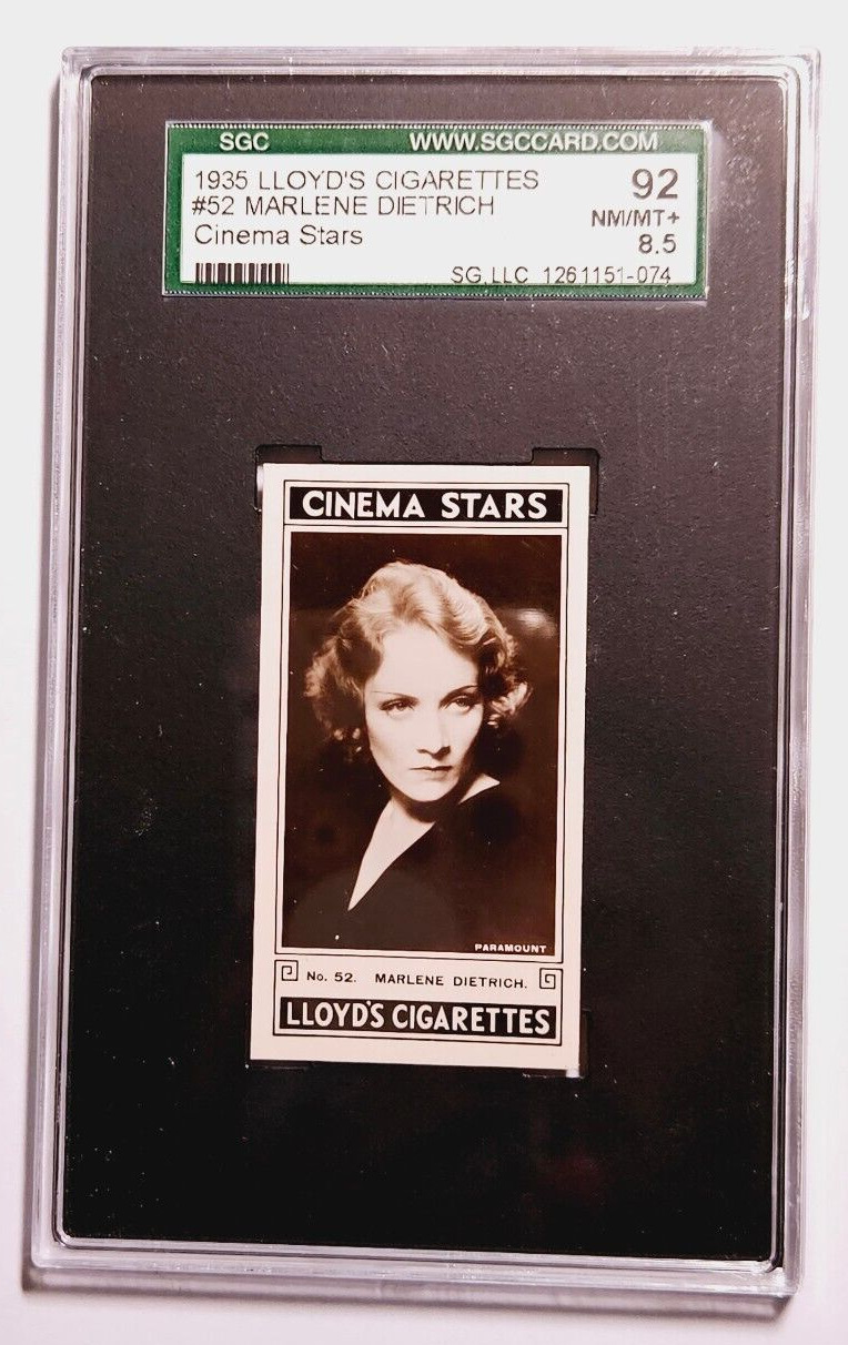 1935 Lloyd's Cinema Stars #52 Marlene Dietrich SGC 8.5 NM/MT+