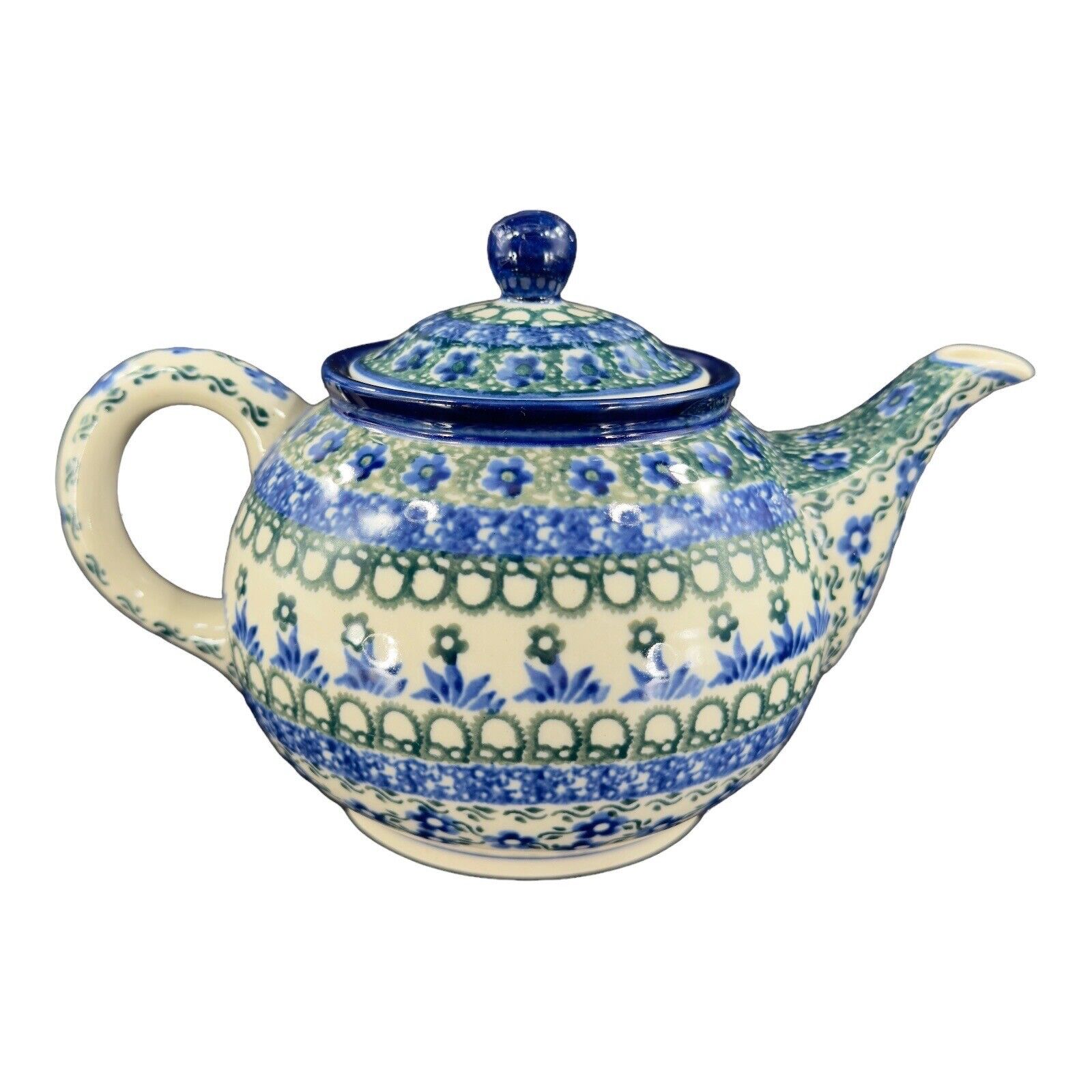 Ceramika Artystyczna Boleslawiec Polish Pottery Teapot Hand Painted Ceramic
